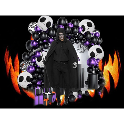 Plášť s kapucí, černý, pro čarodějku, pro upíra, halloweenský kostým, univerzální
