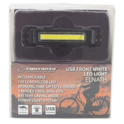 EOT020 LED přední světlo na kolo s napájením přes USB, 100 lumenů, na řídítka, značka Esperanza