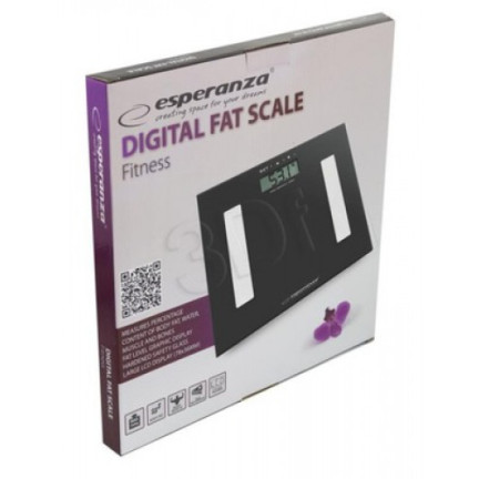 ES158C LCD koupelnová váha na fitness, černá