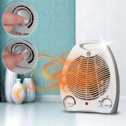EHH011 termoventilátor, elektrický radiátor, ohřívač s termostatem, 2000 W