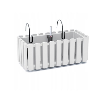 DDEF400W-S449 balkonový květináč, vhodný na balkon, zábradlí, terasu, bílý
