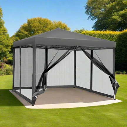 TG77594-3 ZAHRADNÍ STAN KOMERČNÍ PAVILON 3X3M S MOSKYTIÉROU ALTÁN PRO ZAHRADNÍ TERASU