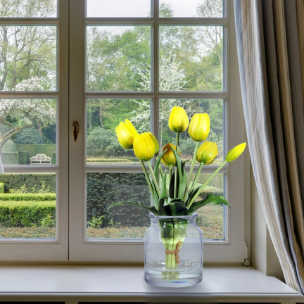 CV17690-3 kytice silikonových tulipánů, 3 ks, luxusní žluté tulipány, jako živé