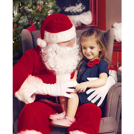 TG63185 – profesionální velurový kostým Santa Clause na Vánoce, hvězda