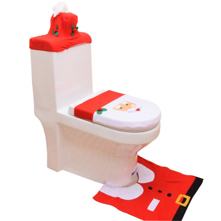 TG44434 koupelnová sada do WC a koupelny, vánoční motiv Santa Clause, potah, kobereček