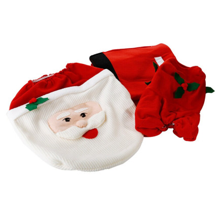 SW62 vánoční koupelnová sada – Santa Claus: kobereček do WC, potah na sedátko
