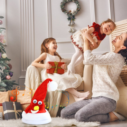 TG59735 čepice Santa Clause, hrající, tančící, vtipná, vánoční