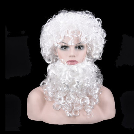 TG63178 afro paruka pro Santa Clause, bílá, kostým andílka, andělský převlek