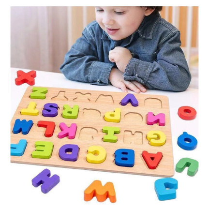 TG50035 dřevěné písmenkové puzzle, skládačka s abecedou, k učení, vzdělávací