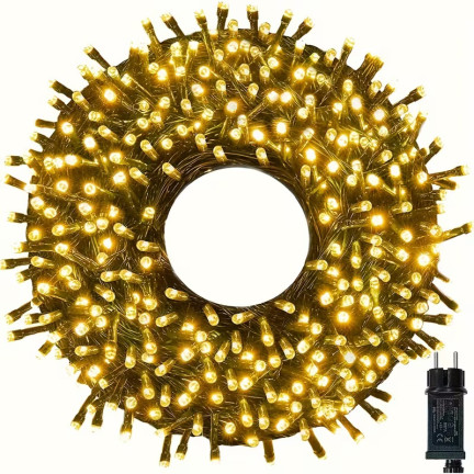 LED světýlka 500 l, teplá bílá, vánoční stromečková, sváteční, pro vnitřní i venkovní použití, 3+25 m