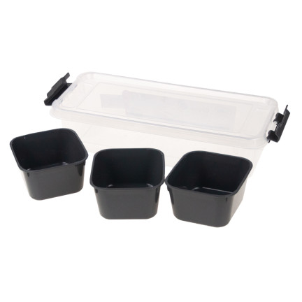 HOB021063 obdélníkový obědový BOX ORGANISER 1,2 l se 3 vložkami