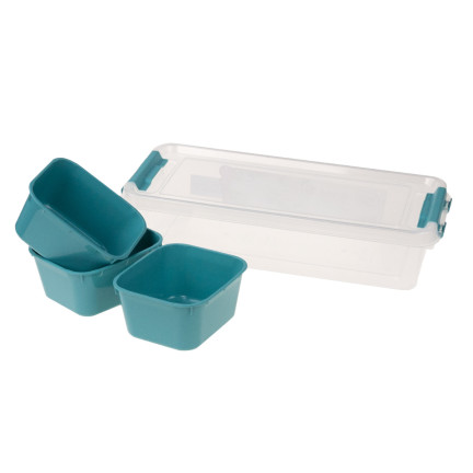HOB021063 obdélníkový obědový BOX ORGANISER 1,2 l se 3 vložkami
