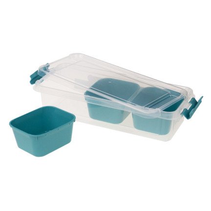 HOB021063 obdélníkový obědový BOX ORGANISER 1,2 l se 3 vložkami