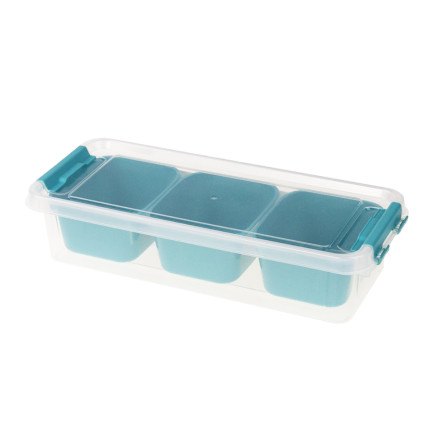 HOB021063 obdélníkový obědový BOX ORGANISER 1,2 l se 3 vložkami