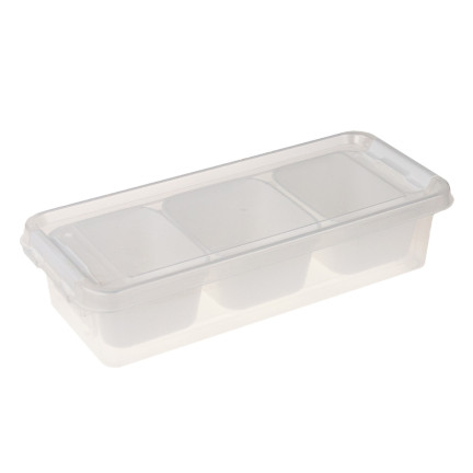 HOB021063 obdélníkový obědový BOX ORGANISER 1,2 l se 3 vložkami