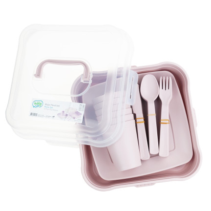 HOB031289 turistická pikniková sada, 32 kusů, hrníčky, příbory, nádoba