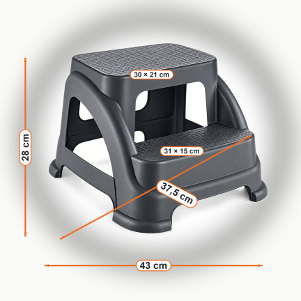 HOB081398 dvoustupňová protiskluzová plošina – schůdky pro děti a seniory, nosnost 120 kg, do sprchy