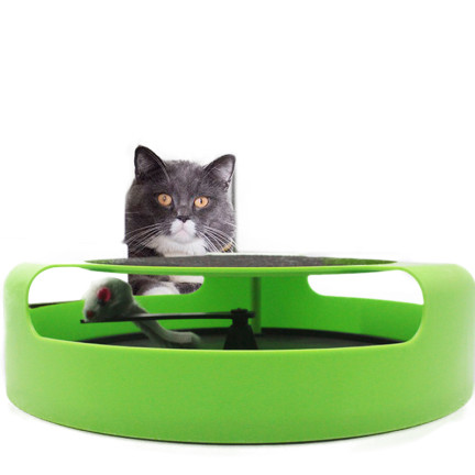 CAT0526 hračka pro kočky – kolečko s myškou, škrabadlo ve tvaru myšky, 25 cm
