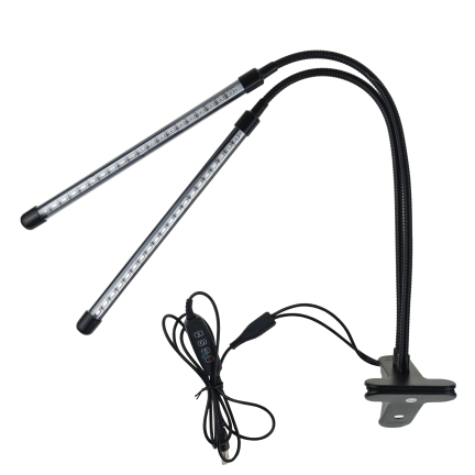 IM011 lampa pro růst rostlin a doplňkové osvětlení, 2ramenná, 40 LED, časovač + dálkové ovládání