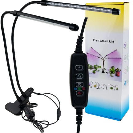IM011 lampa pro růst rostlin a doplňkové osvětlení, 2ramenná, 40 LED, časovač + dálkové ovládání
