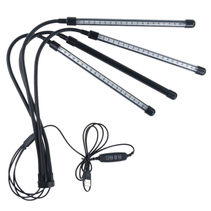IM012 lampa pro pěstování rostlin a doplňkové osvětlení, velká, 4 panely, dálkové ovládání, časovač, stojan