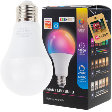 IM025 inteligentní LED žárovka E27 Tuya, s RGB ovládáním, 2700 K–6500 K