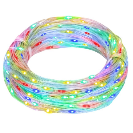 Chytré LED vánoční světýlka, 100 l, vícebarevná, s dálkovým ovládáním, USB, 10 + 0,6 m