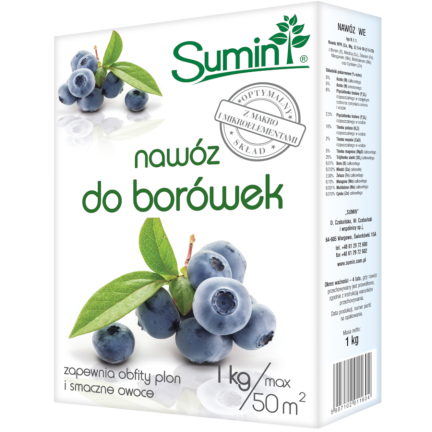 SUM12 hnojivo pro borůvky, sumin, hnojivo 1 kg, optimální složení, pro hnojení borůvek