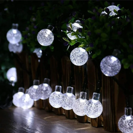 TG71398-2 SOLÁRNÍ LAMPA GIRLANDA 20LED 5M ZAHRADNÍ LAMPA PRO BALKONOVÝ ŘETĚZEC STUDENÉ SVĚTLO