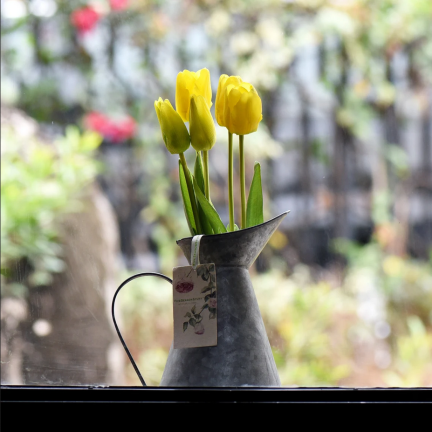 CV17690-3 kytice silikonových tulipánů, 3 ks, luxusní žluté tulipány, jako živé