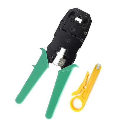 TV37 lisovací kleště RJ-45, RJ45, RJ12, RJ11, RJ9 + odizolovač