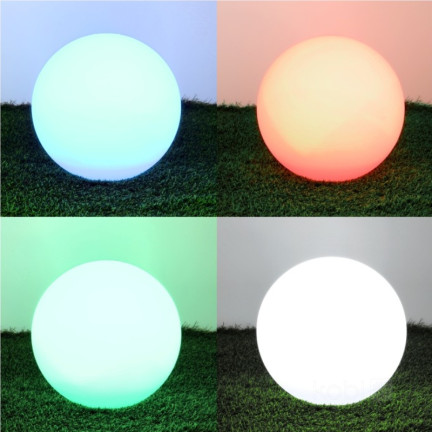 TG45639 solární kulová zahradní lampa LED bílá + RGB 20 cm
