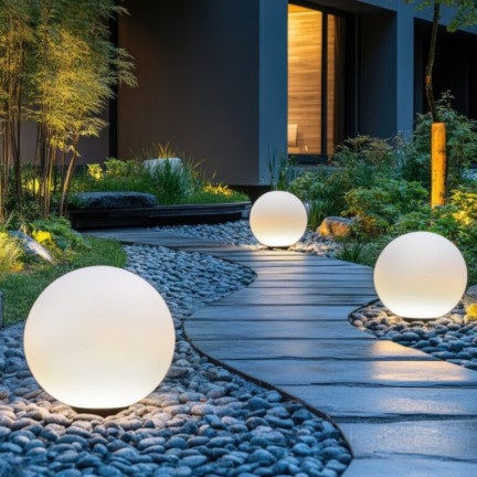 TG45639 solární kulová zahradní lampa LED bílá + RGB 20 cm