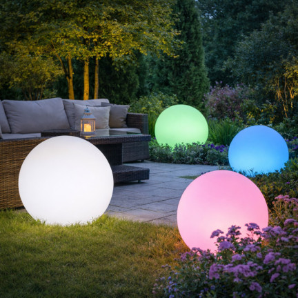 TG45639 solární kulová zahradní lampa LED bílá + RGB 20 cm