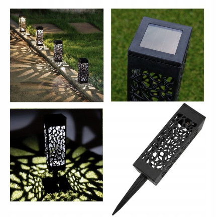 TG66760 solární zahradní lampa, prolamovaná LED lucerna k zapíchnutí