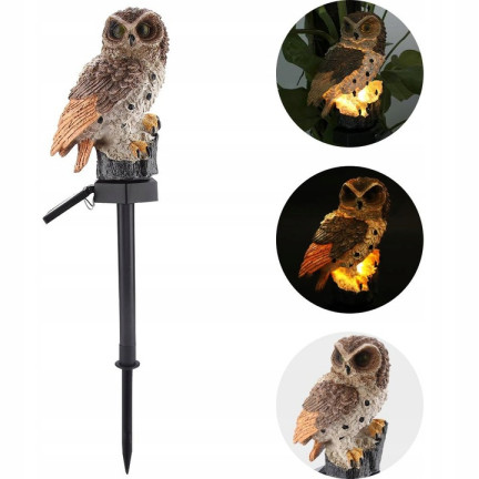 TG71281 solární lampa ve tvaru sovy, zahradní LED lampa, zapichovací lampa, zahradní dekorace