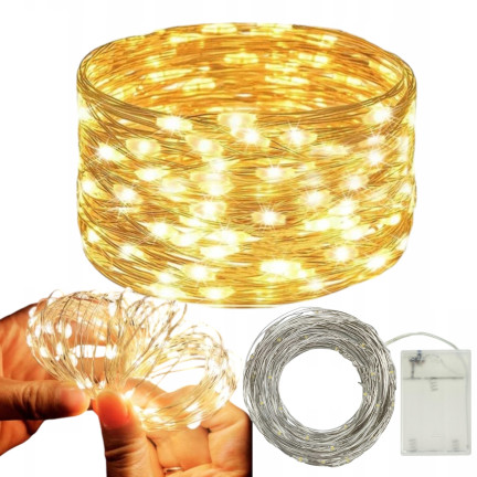 TG66254-2  vánoční světýlka na drátku, 40 LED diod, mikrogirlanda, teplá bílá, AA