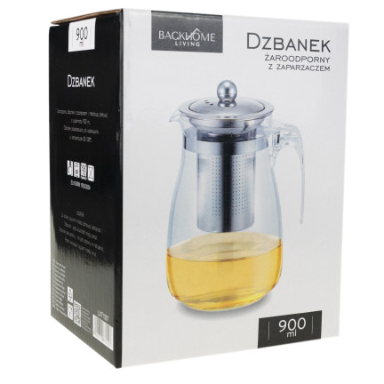 LUT1557 ŽÁRUVZDORNÝ DŽBÁN S KOVOVÝM VÍKEM NA VAŘENÍ 900 ML