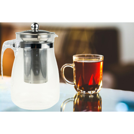 LUT1557 ŽÁRUVZDORNÝ DŽBÁN S KOVOVÝM VÍKEM NA VAŘENÍ 900 ML