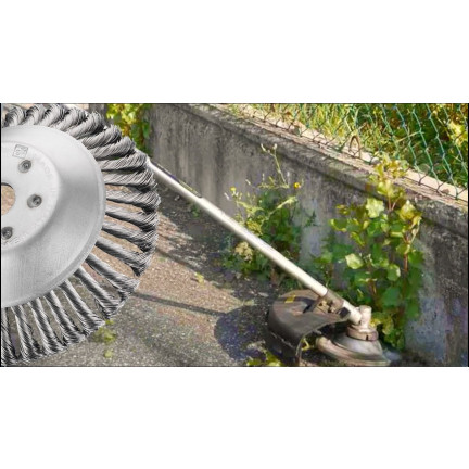 TG64409 drátěný kartáč pro motorovou kosu, hlavice pro dlažební kostky na chodníku