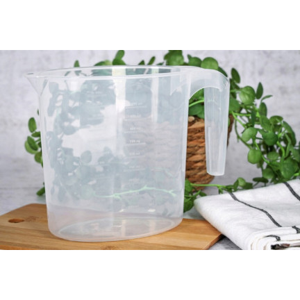 HOB081207 kuchyňský hrnek s odměrkou, 1 l, oválný, průhledný