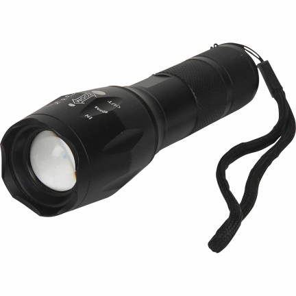 Taktická svítilna s funkcí zoomu, 5 režimů, taclight, 13 cm
