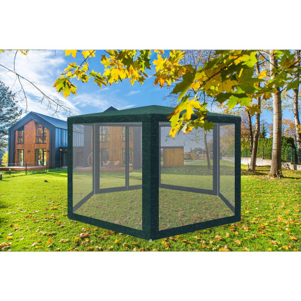 TG77596-1 zahradní stan, prodejní pavilon se 6 stěnami a moskytiérou, altán do zahrady nebo na terasu