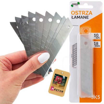 NOZ1593 výměnné lámací čepele do nože na tapety 18 mm, 10 kusů