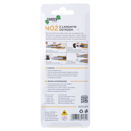 NOZ1609 nůž s lámacím ostřím, tapetářský nůž, 18 mm, vysouvací čepel