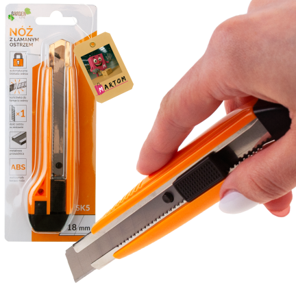 NOZ1609 nůž s lámacím ostřím, tapetářský nůž, 18 mm, vysouvací čepel