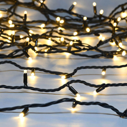 LED světýlka 300 l, teplá bílá + studený záblesk, vánoční, sváteční, pro vnitřní i venkovní použití, 3 + 15 m