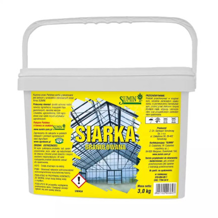 SUM85 – granulovaná síra, prostředek k dezinfekci půdy, skleníků a fóliových tunelů, 3 kg