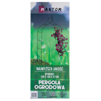 Perg-N6078 zahradní pergola, kovová oblouková, pro růže, květiny a popínavé rostliny, 240 cm