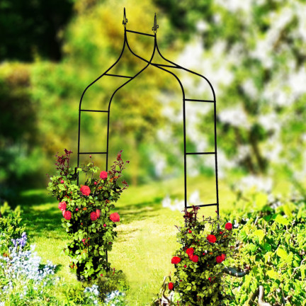 Perg-N6078 zahradní pergola, kovová oblouková, pro růže, květiny a popínavé rostliny, 240 cm